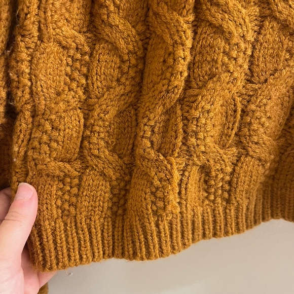 Volcom Bingable Cable Bronze Golden Yellow Knit Sweater - Picture 5 of 5